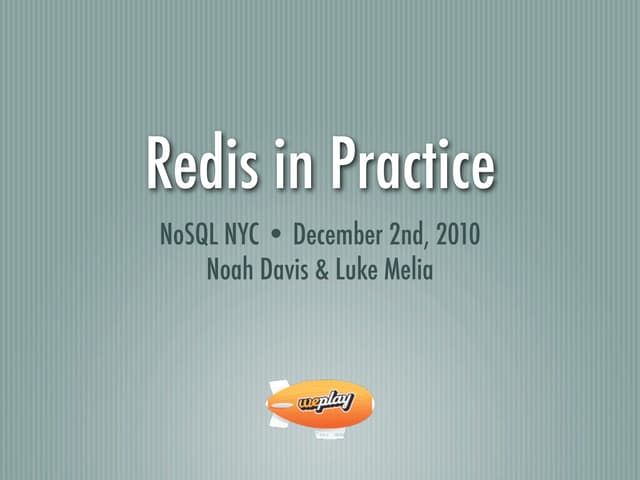 Redis in Practice