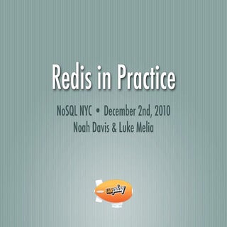 Redis in Practice