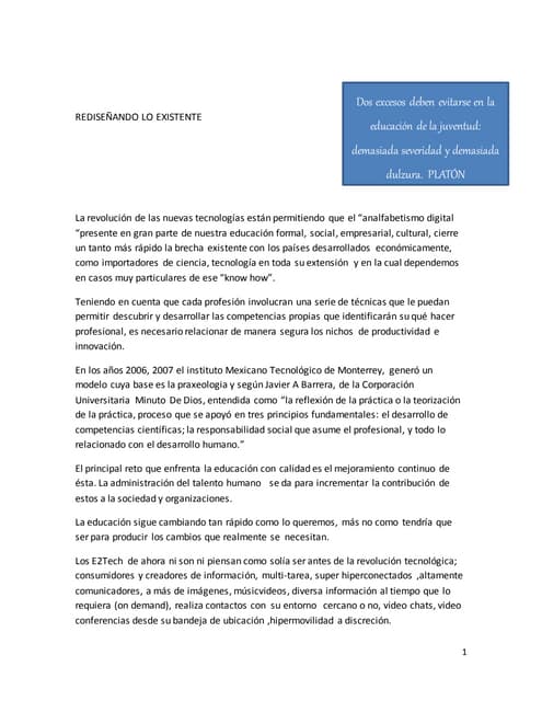 Rediseñando lo existente