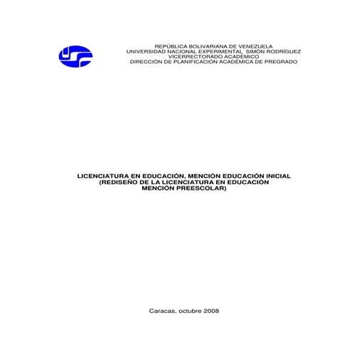 Rediseño educación preescolar  2008