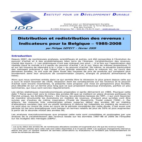 (Re)Distribution Des Revenus FéV 2009 DéF