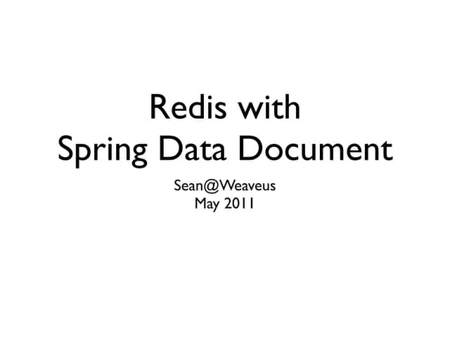 Redis with spring data key value