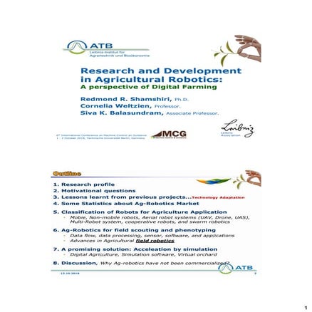 Research and development in agricultural robotics: A perspective of ...