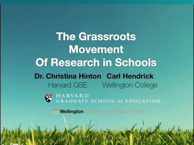 The Grassroots Model of Research in...