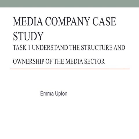 understand the structure and ownership of media sector