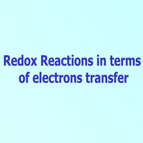 Redox electron transfer