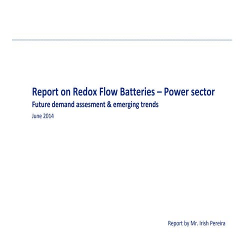 Redox flow battery - Power Sector