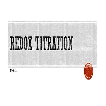 Redox titration, its theory, iodometry and iodimetry