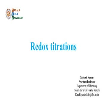 redox titration B pharm 1st sem Full notes
