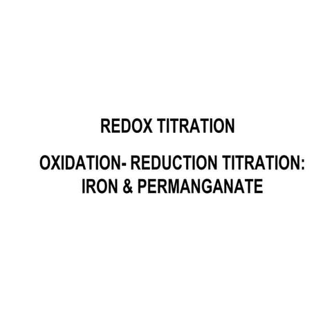 Redox titrations &amp; oxidation state