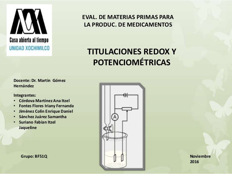 Titulaciones REDOX y Titulaciones Potenciometricas