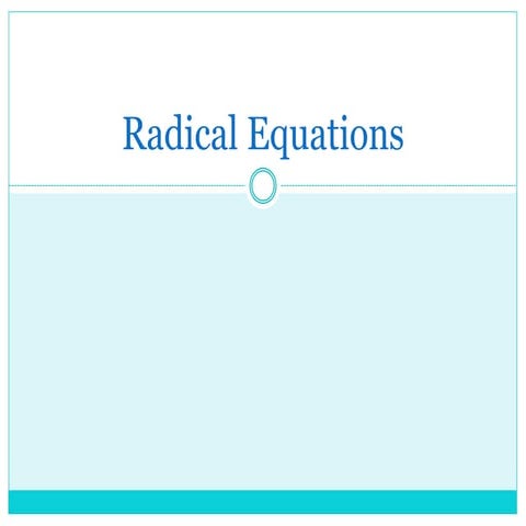 Radical Equations