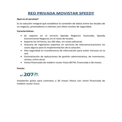 Red privada movistar speedy