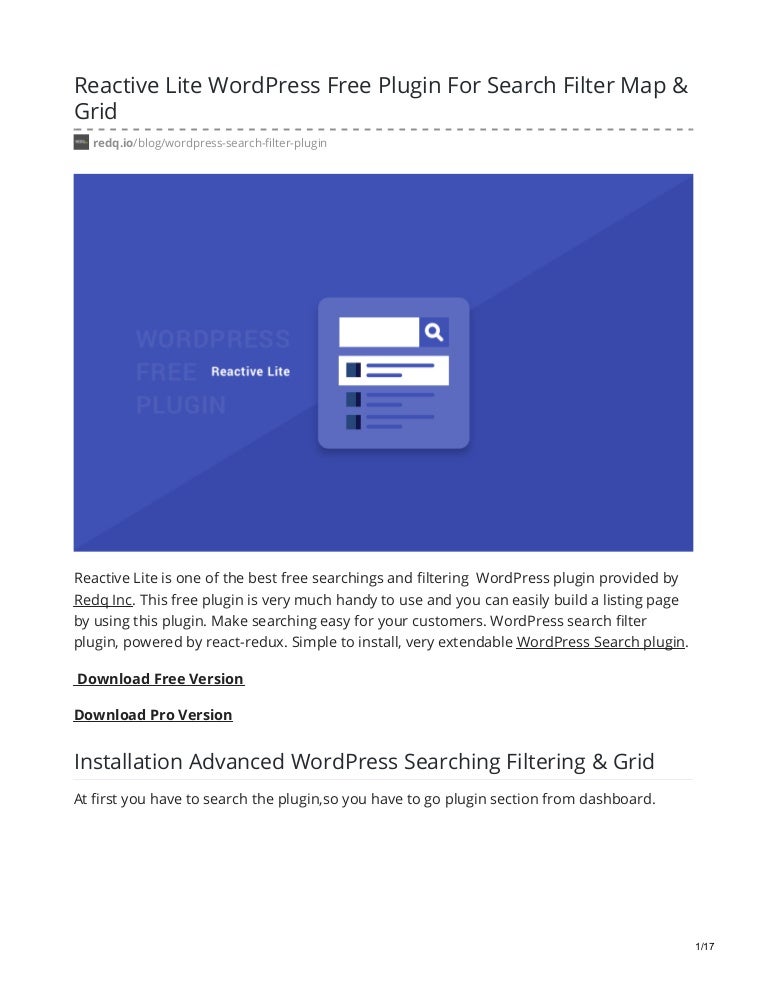 Reactive Lite WordPress Free Plugin For 
