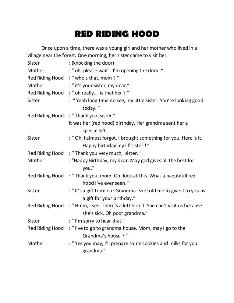 Red riding hood - manuscript