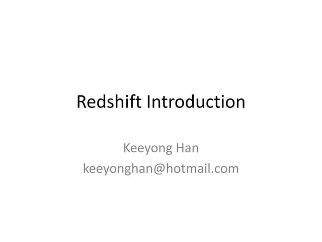 AWS Redshift Introduction - Big Data Analytics