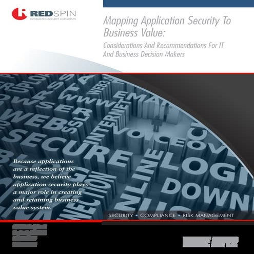 Mapping Application Security to Business Value - Redspin Information Security