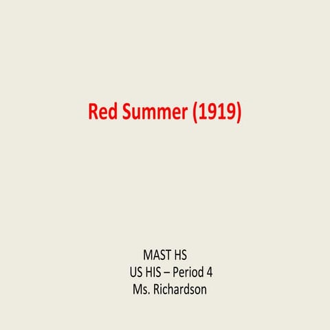 Red Summer 1919