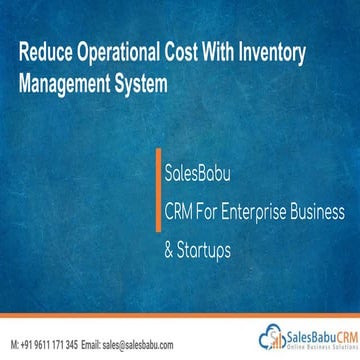 Reduce operational cost with inventory management system