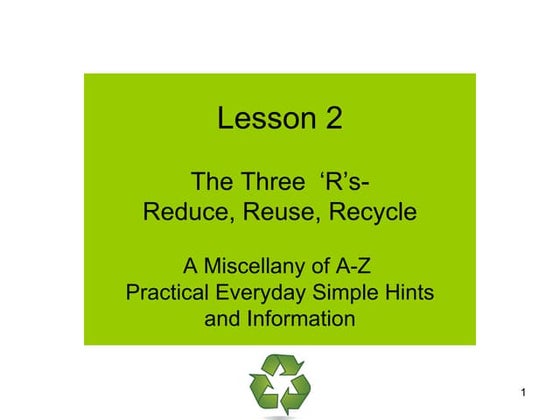 Reduce recycle reuse | PPT