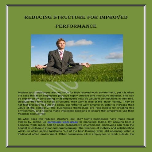 REDUCING STRUCTURE FOR IMPROVED PERFORMANCE 