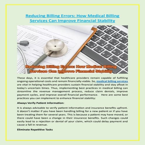 Reducing Billing Errors: How Medical Billing Services Can Improve Financial S...