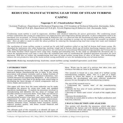 Reducing manufacturing lead time of steam turbine casing