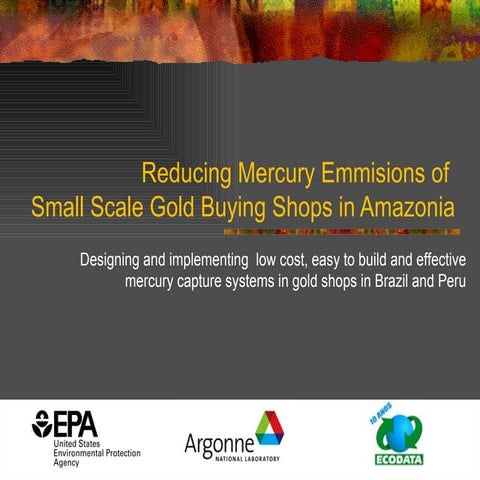 Reducing Mercury Pollution in Small-Scale Gold Mining Philippines 2011 ...
