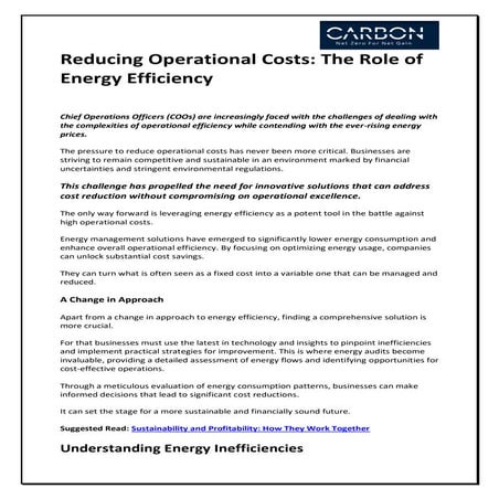 Unlocking Savings: How Energy Efficiency Drives Down Operational Costs ...