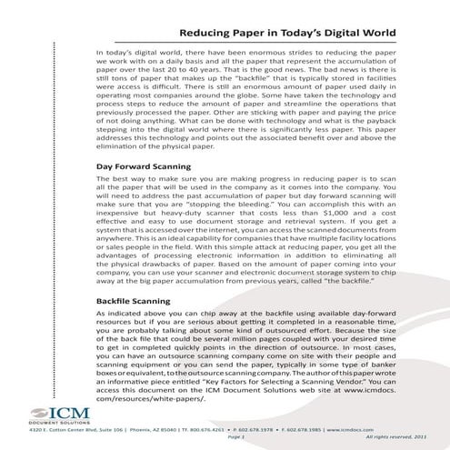 Reducing paper in todays digital world