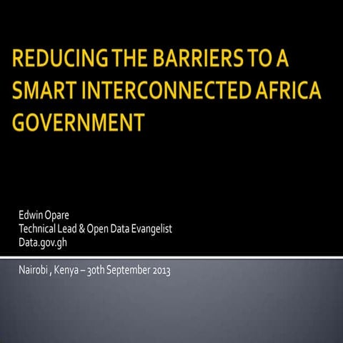 Reducing the barriers to a smart interconnected africa