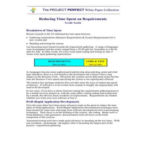 Reducing Time Spent On Requirements