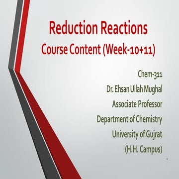 Reduction (CHEM-311).pdf.  A topic from organic chemistry...........................