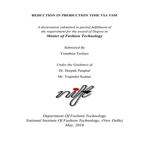Reduction in production time via Value Stream Mapping in garment ...