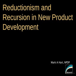 Reductionism and Recursion. May 2013