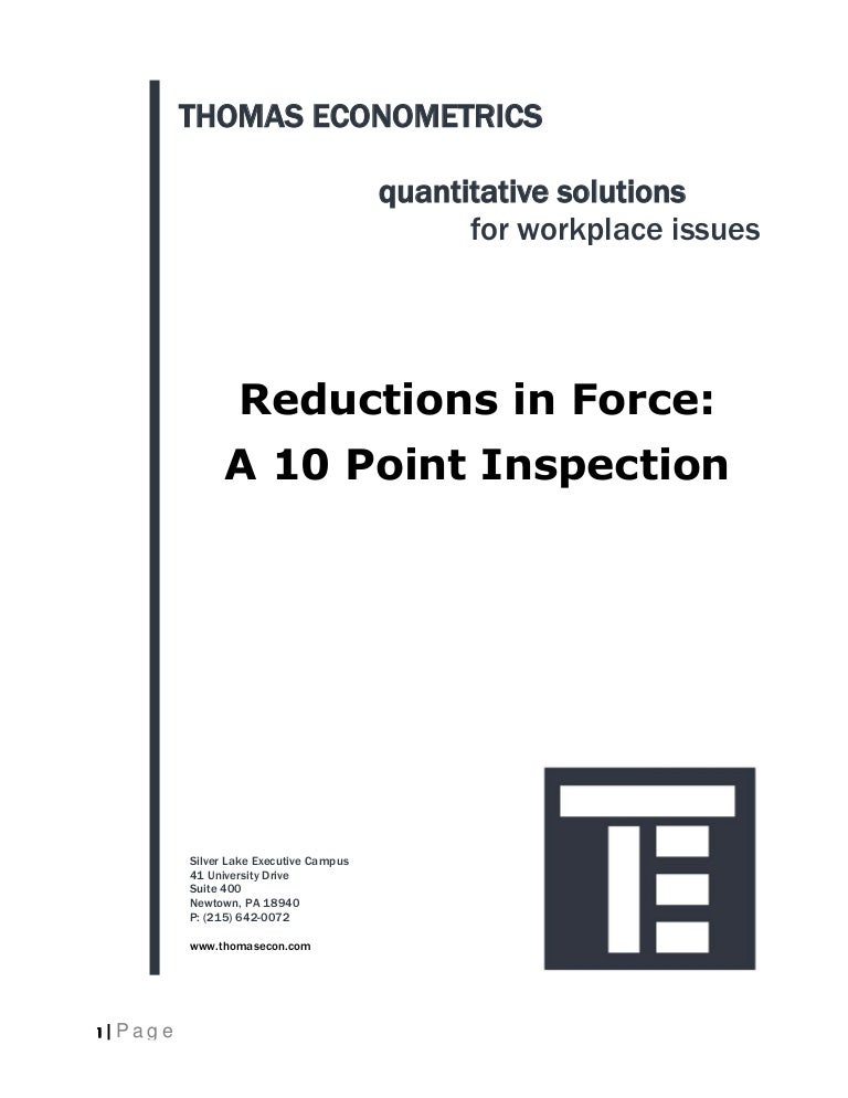 eBook: Reductions in Force - A Ten Point Inspection