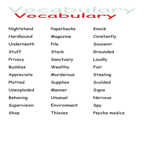 Red vocabulary