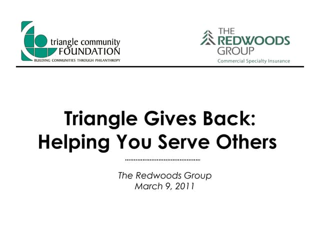 Triangle Gives Back: Helping You Serve Others