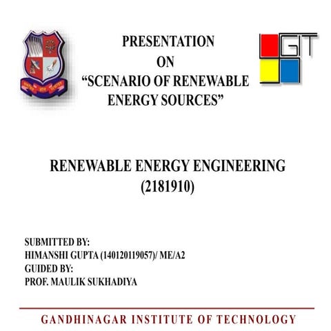 Scenario of renewable energy sources