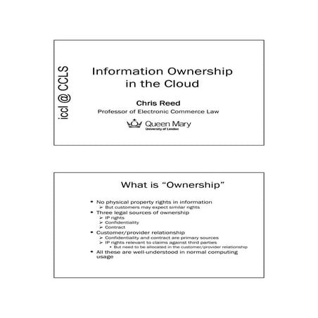 Information ownership in the cloud