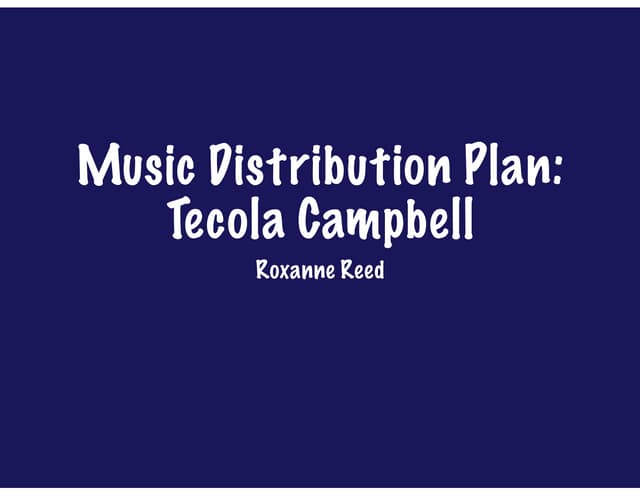 Artist Music Distribution Plan - Midterm Project