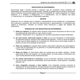 SOAPIE- Registros de Enfermeria