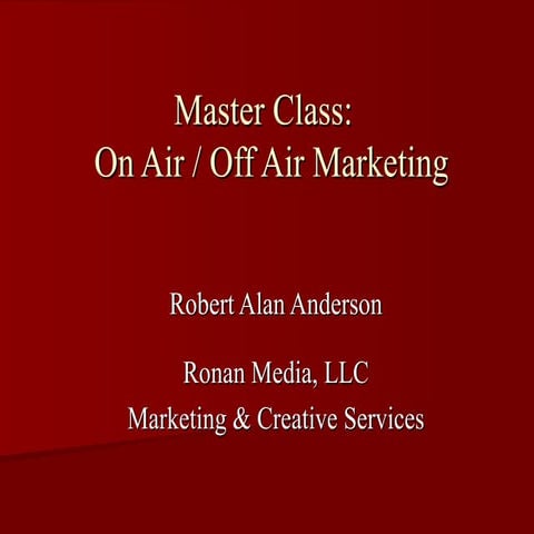 Real Screen Masters Class