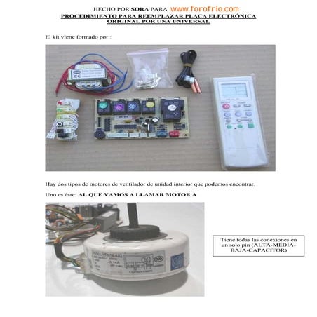 Reemplazo placa,por placa universal