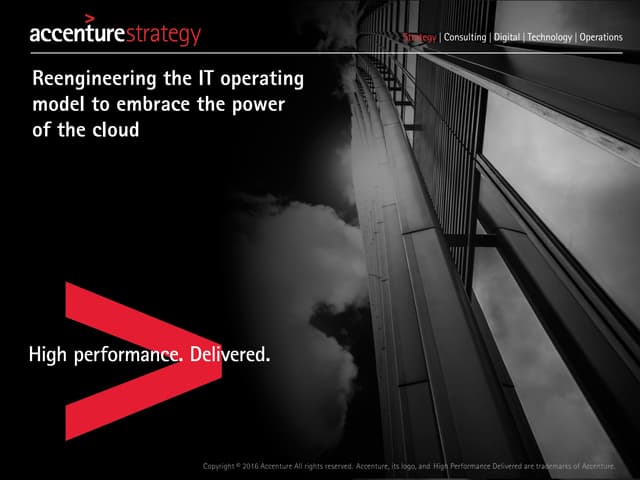 Reengineering The IT Operating Model to Embrace The Power Of The Cloud