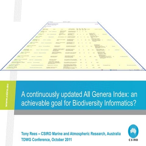 Tony Rees: An All Genera Index