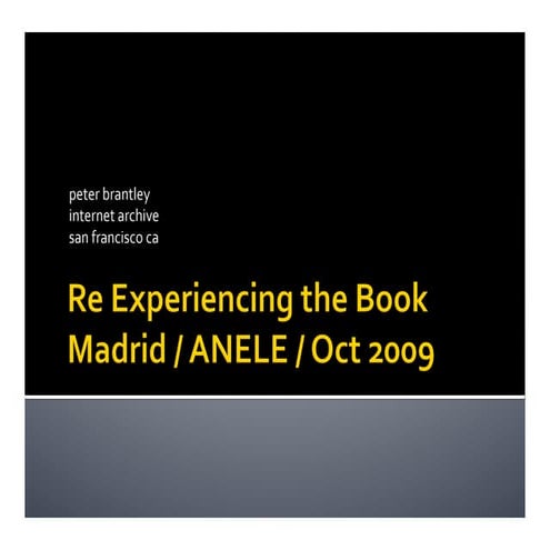 Re Experiencing The Book