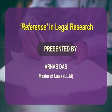 Reference in Legal Research