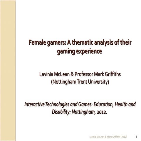 Female Video Game Players: A Different Type of Player?