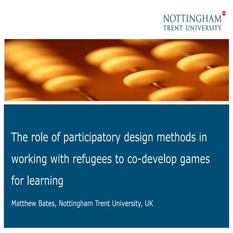 The role of participatory design in working with refugees to co-develop games...